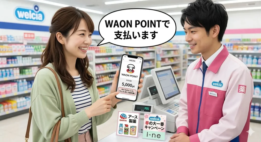 ウェル活20日にレジで「ポイントで支払います」と言うだけ