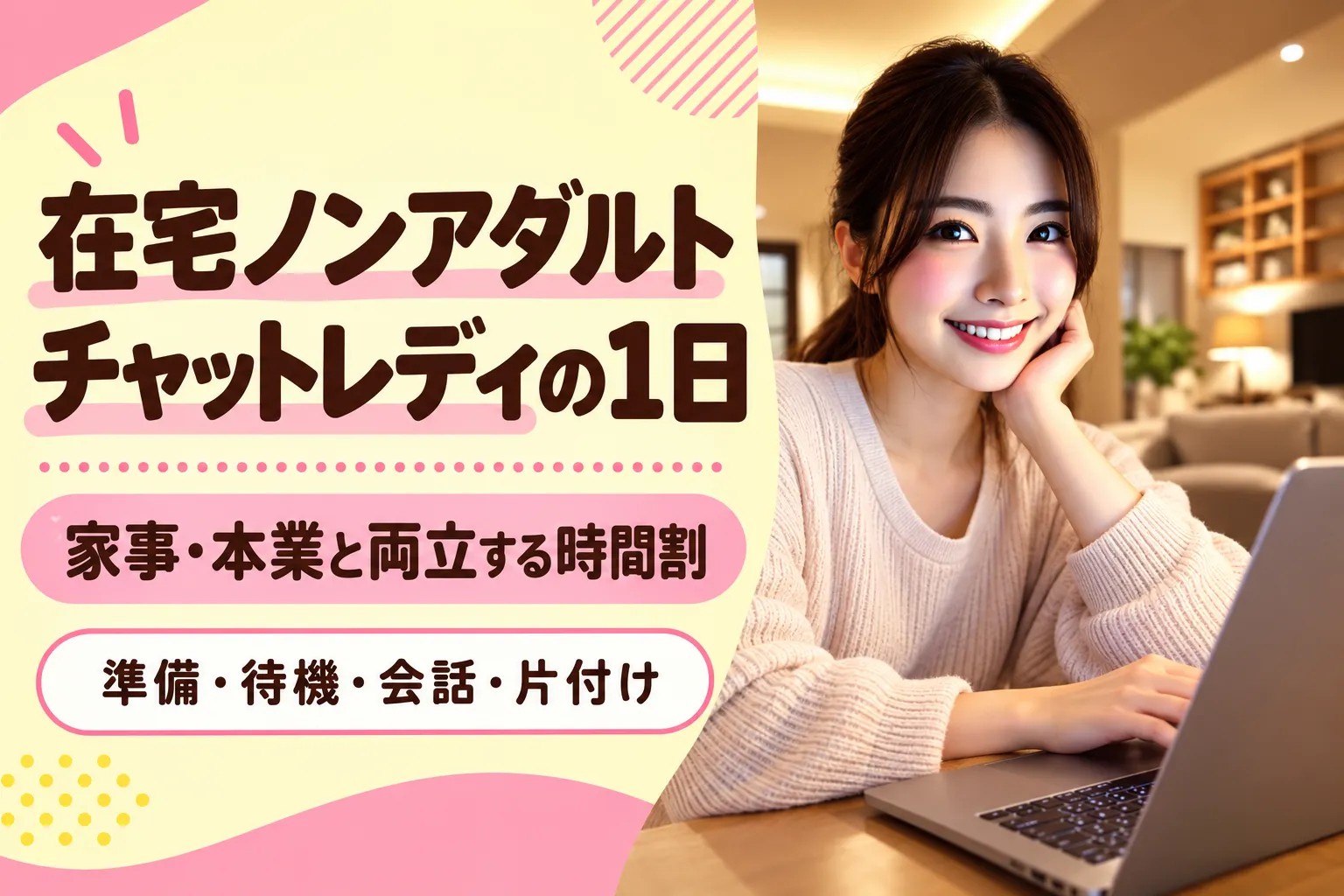 在宅ノンアダルトチャットレディの1日｜2時間のスケジュールと収入例