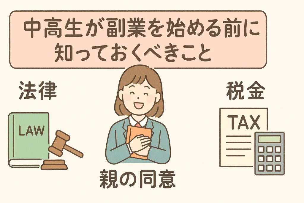 中高生が副業を始める前に知っておくべきこと　法律・親の同意・税金