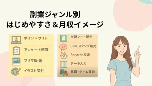 副業ジャンル別稼ぎやすさ　中高生