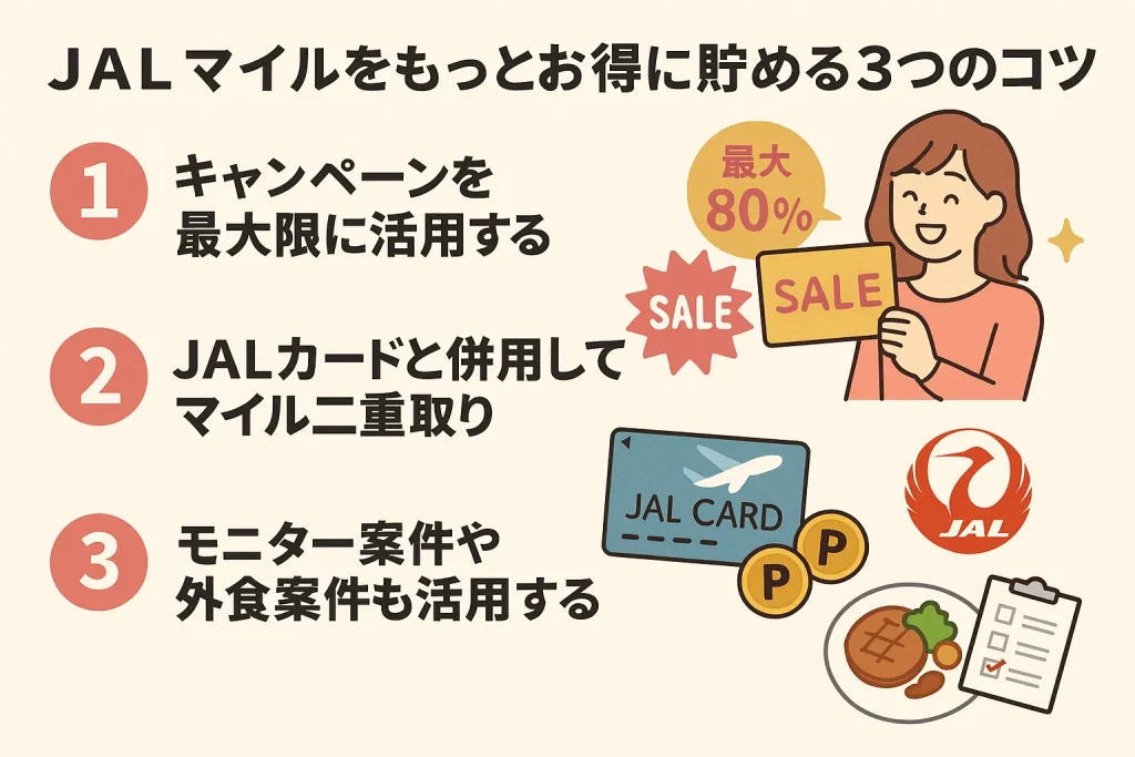JALマイルをお得にためる3つの方法