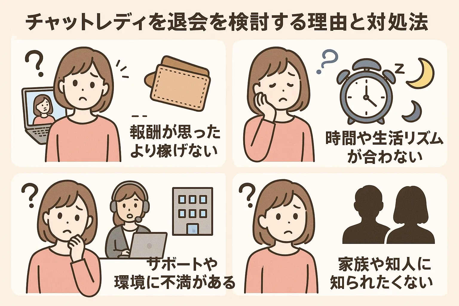 チャットレディを退会を検討する理由