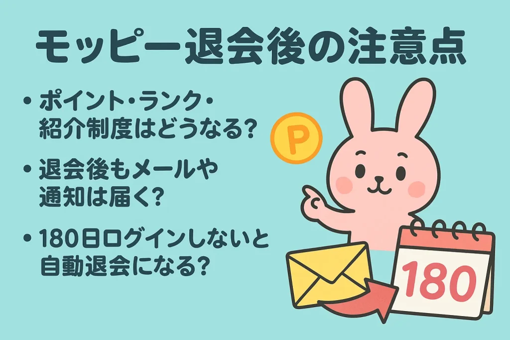 モッピー退会後の注意点