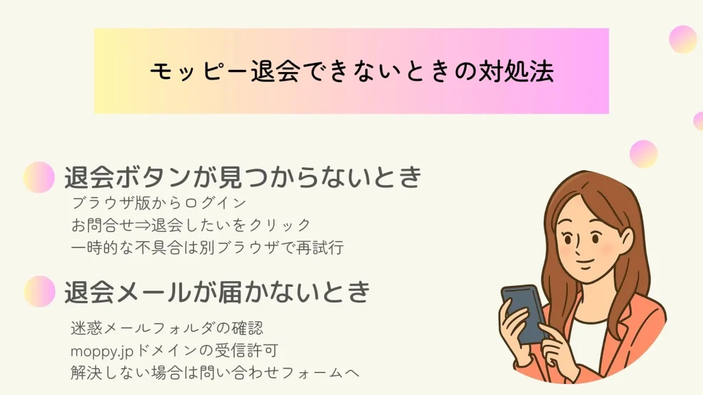 モッピー退会できないときの対処法