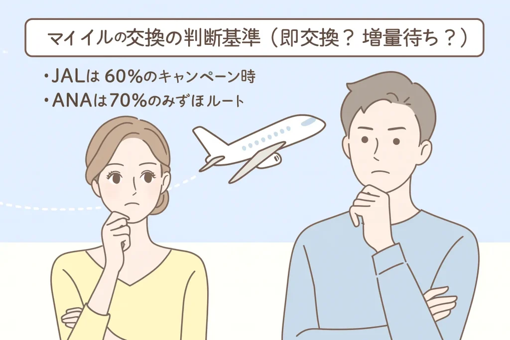 JALマイルとANAマイルの交換判断基準