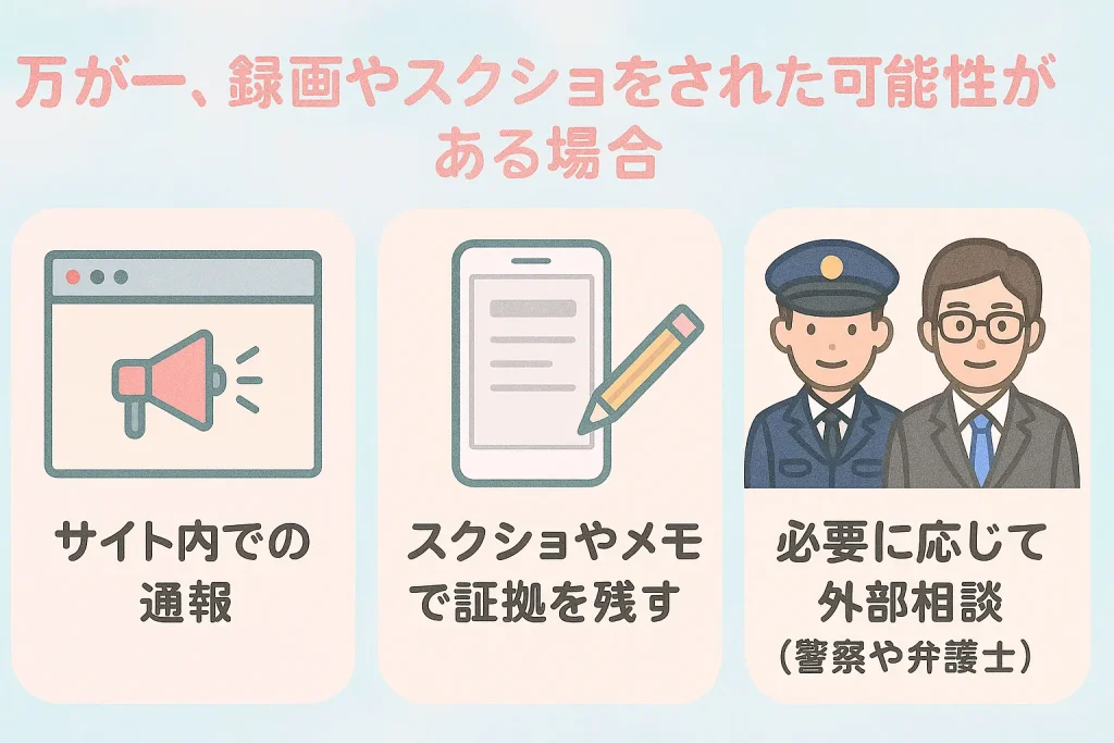 録画・スクショ被害時の通報と証拠保全