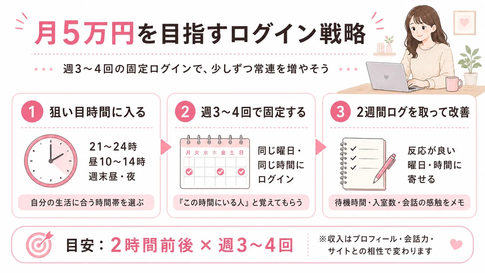 月5万円を目指すログイン戦略