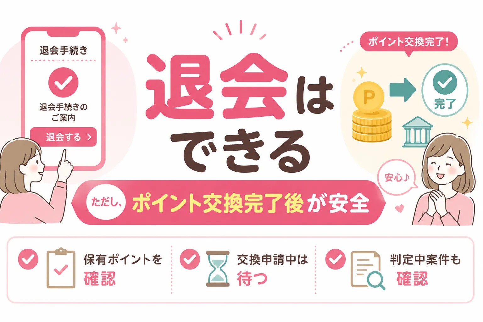 結論|ハピタスの退会はできるが、ポイント交換完了後が安全