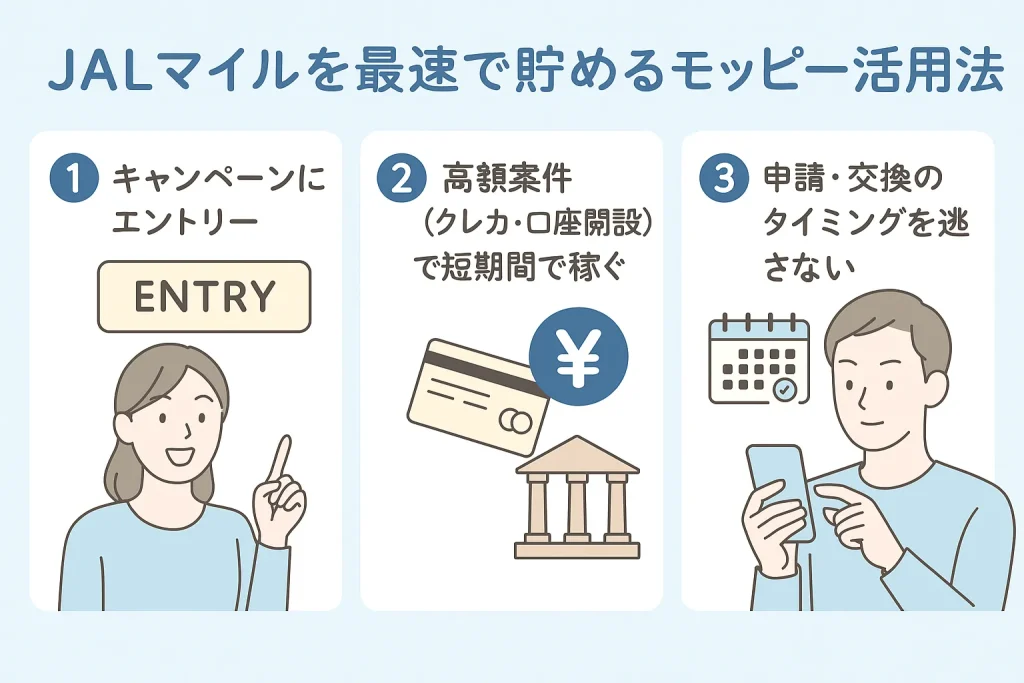 モッピーでJALマイルを最速で貯める方法