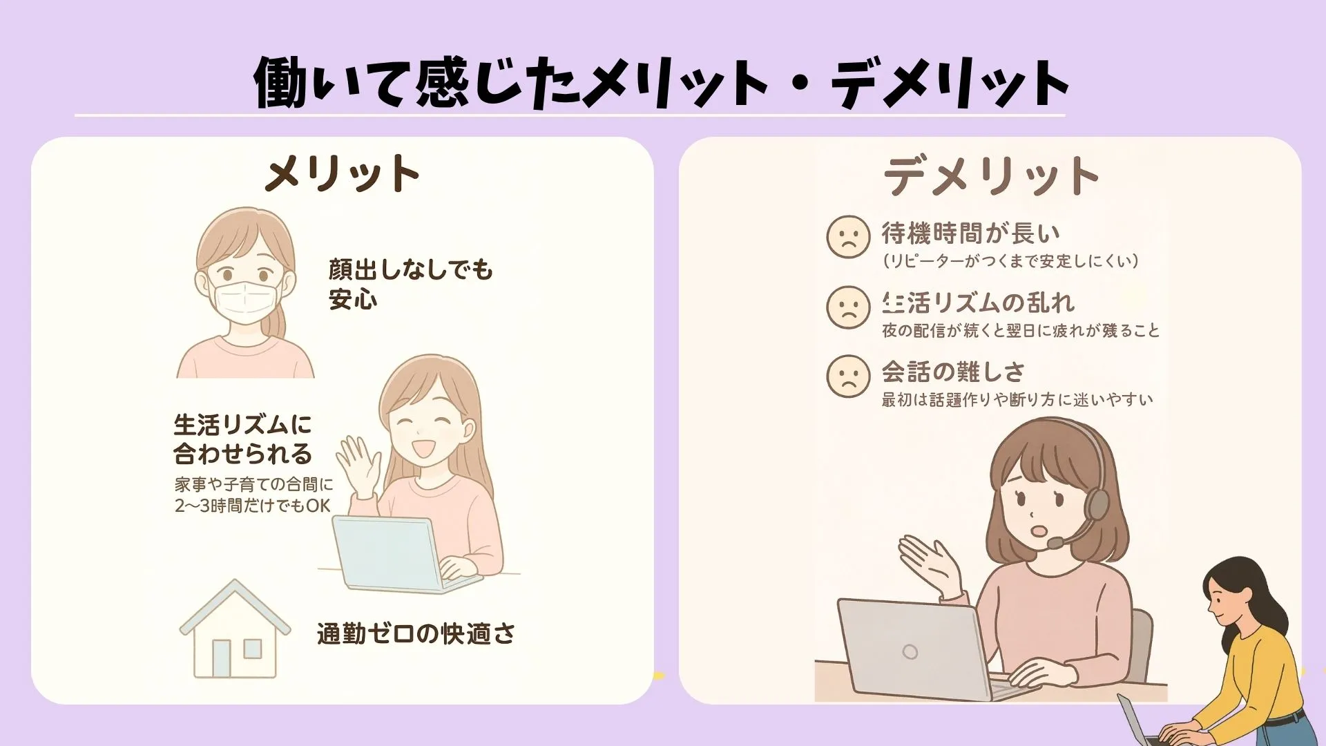 ノンアダルトチャットレディのメリットデメリット