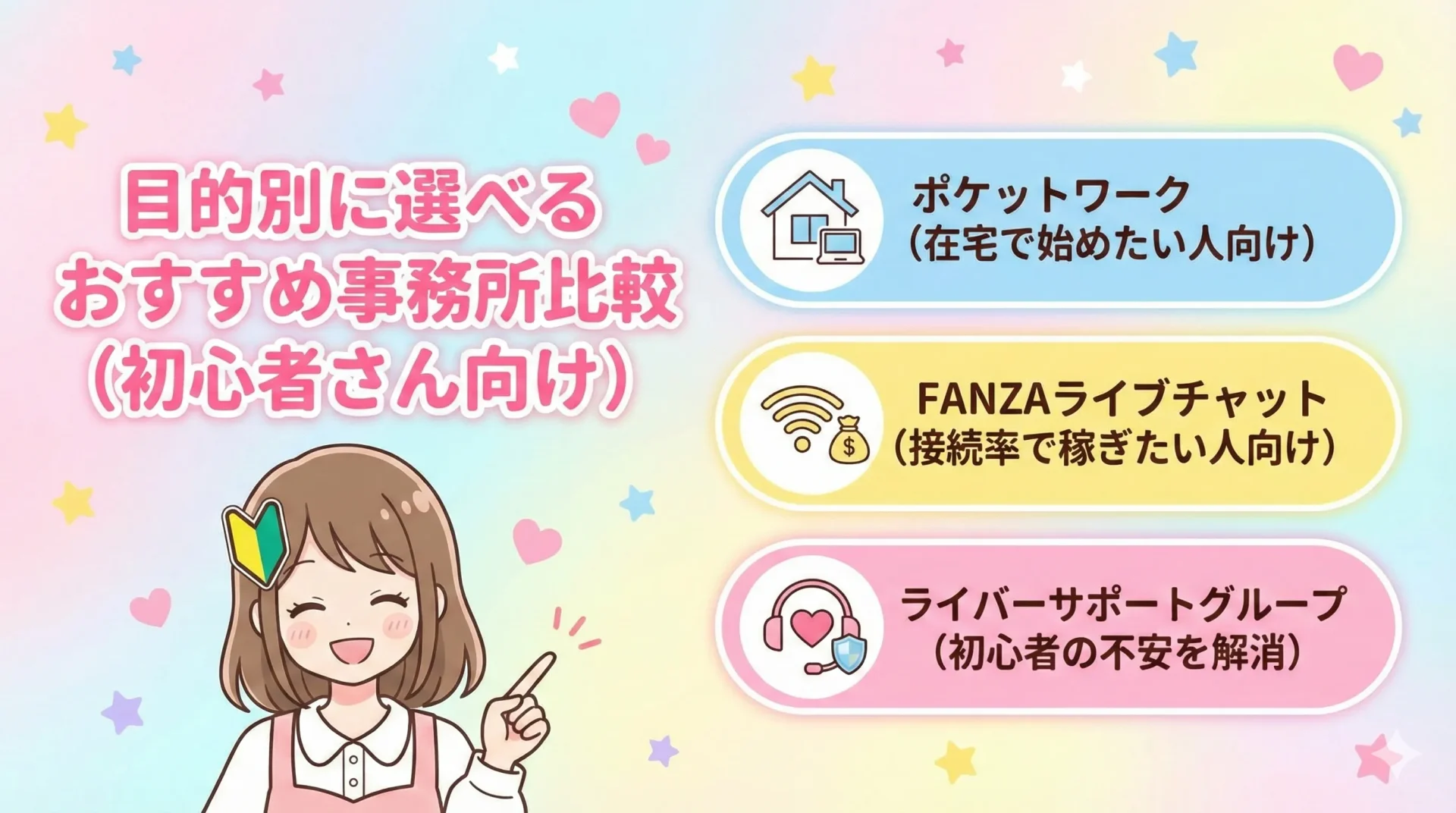 チャットレディ目的別に選べるおすすめ事務所比較（初心者さん向け）