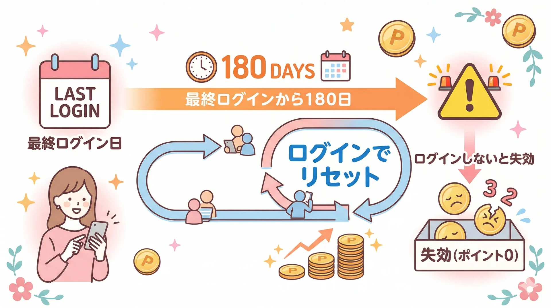 ポイントインカム有効期限の基本ルール（最終ログインから180日）